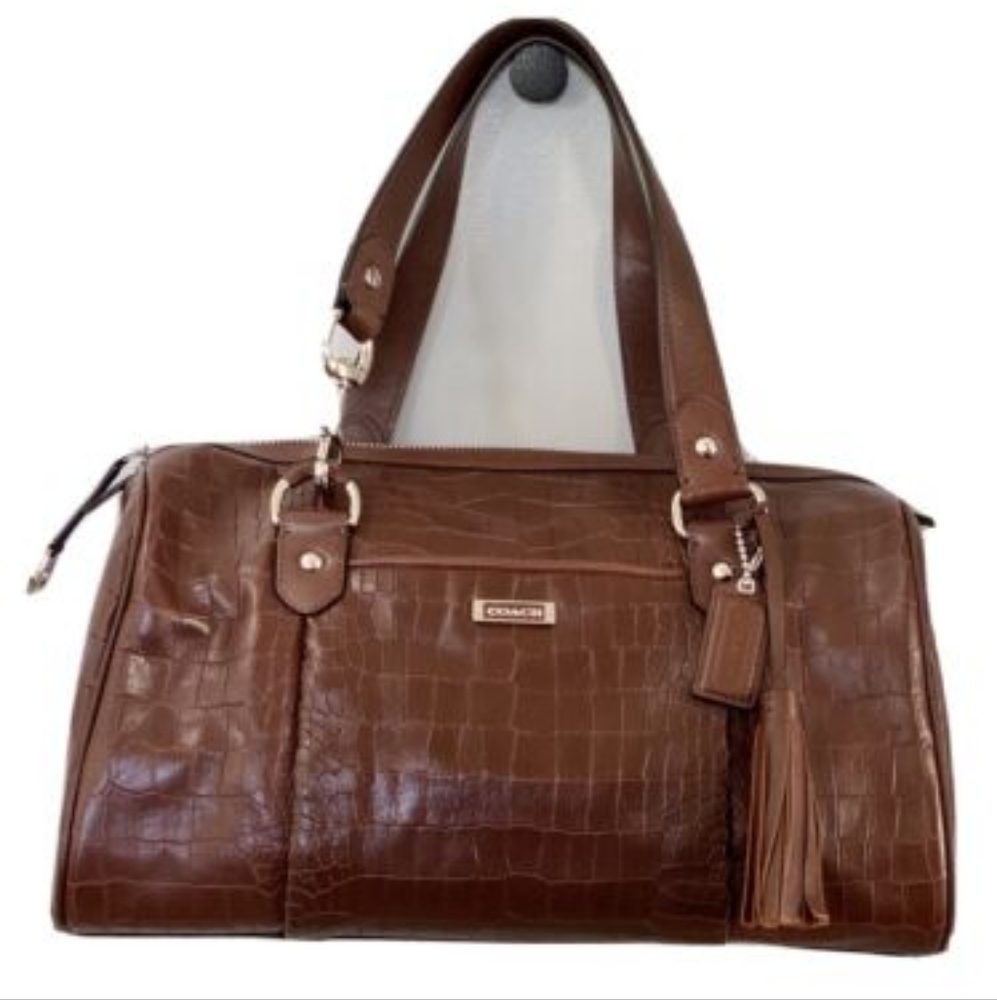 Coach f26123 Avery embossed croc satchel large